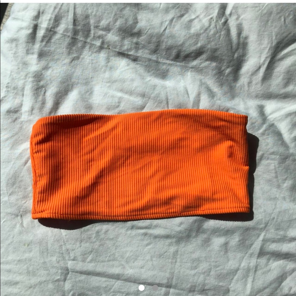 Frankie’s Bikinis Ribbed Bandeau Top